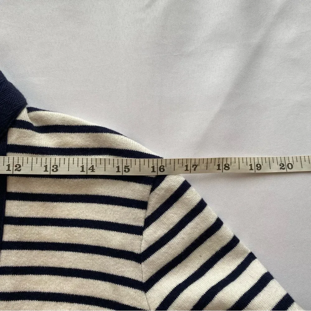 Tory Burch White/ Blue Cotton Knit Mini Tunic Nautical Dress Size Medium